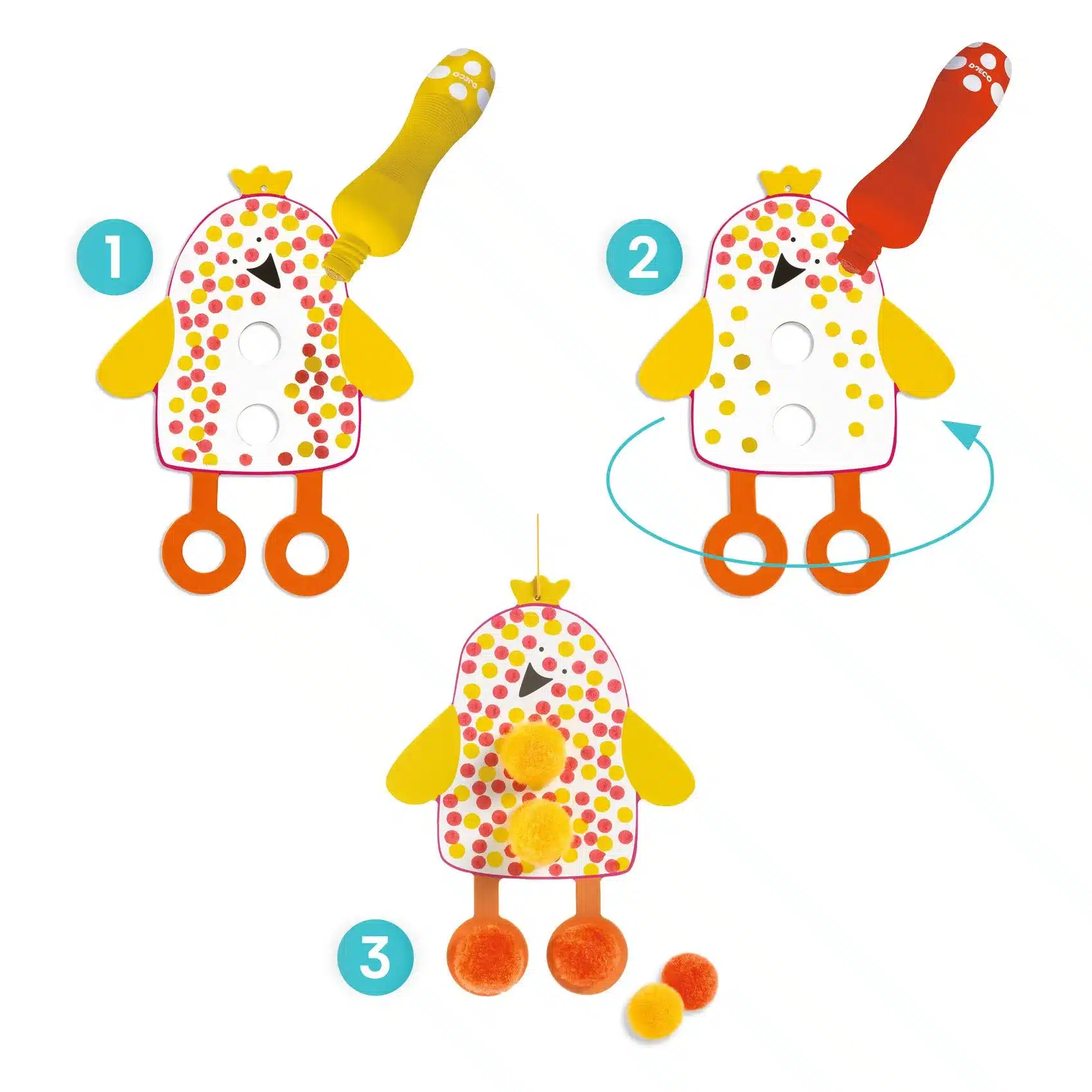djeco-6_kepszinezes-pottyokkel-es-pompomokkal-fenn-az-egen-dots-and-pompoms-dj00964-c3 Djeco: Design by Képszínezés pöttyökkel és pompomokkal - Fenn az égen - Dots and Pompoms – In the Sky