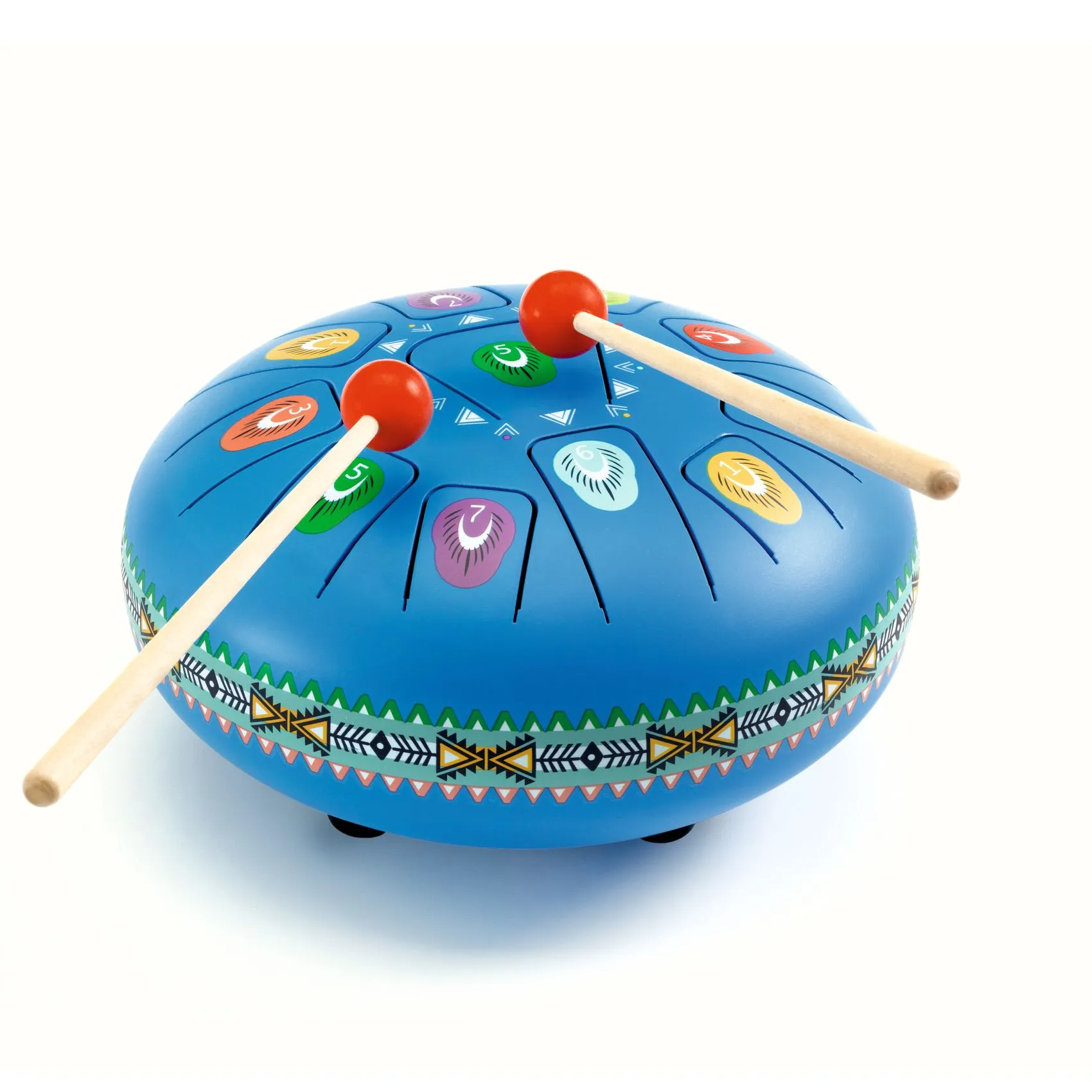 djeco-miniart_jatekhangszer-rezgonyelves-nagy-aceldob-11-hangu-large-tongue-drum-dj06040-2 Djeco: Animambo Játékhangszer - nyelves dob Rezgőnyelves, nagy acéldob, 11 hangú - Large tongue drum