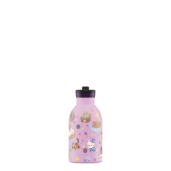 24BOTTLES Kids Clima 330ml rozsdamentes acél termosz szívószálas kupakkal, Meow Friends