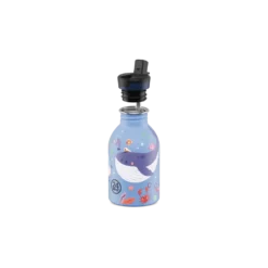 24BOTTLES Kids Urban 250ml rozsdamentes acél kulacs szívószálas kupakkal, Ocean Friends