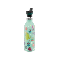 24BOTTLES Kids Urban 500ml rozsdamentes acél kulacs szívószálas kupakkal, Spooky Friends