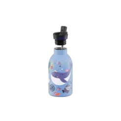 24BOTTLES Kids Clima 330ml rozsdamentes acél termosz szívószálas kupakkal, Ocean Friends