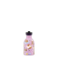 24BOTTLES Kids Urban 250ml rozsdamentes acél kulacs szívószálas kupakkal, Meow Friends