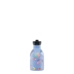 24BOTTLES Kids Urban 250ml rozsdamentes acél kulacs szívószálas kupakkal, Ocean Friends