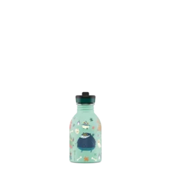 24BOTTLES Kids Urban 250ml rozsdamentes acél kulacs szívószálas kupakkal, Spooky Friends