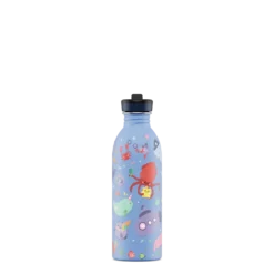 24BOTTLES Kids Urban 500ml rozsdamentes acél kulacs szívószálas kupakkal, Ocean Friends