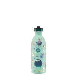 24BOTTLES Kids Urban 500ml rozsdamentes acél kulacs szívószálas kupakkal, Spooky Friends
