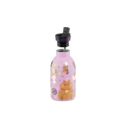 24BOTTLES Kids Clima 330ml rozsdamentes acél termosz szívószálas kupakkal, Meow Friends
