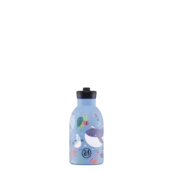 24BOTTLES Kids Clima 330ml rozsdamentes acél termosz szívószálas kupakkal, Ocean Friends
