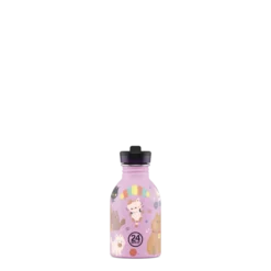 24BOTTLES Kids Urban 250ml rozsdamentes acél kulacs szívószálas kupakkal, Meow Friends