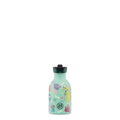 24BOTTLES Kids Urban 250ml rozsdamentes acél kulacs szívószálas kupakkal, Spooky Friends