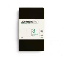 LEUCHTTURM1917 JOTTBOOK PUR A6 pontozott lapos- 3 db, black