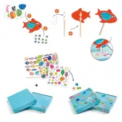 Djeco: Design by Kollázs műhely - Halszínjáték - Collage craft, Happy Aquarium