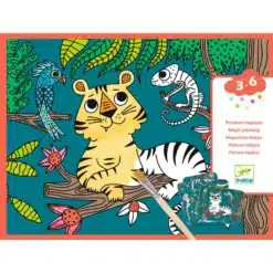 Djeco: Design by Vízzel festő készlet - Színes vadállatkák - In the Jungle