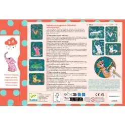 Djeco: Design by Vízzel festő készlet - Színes vadállatkák - In the Jungle