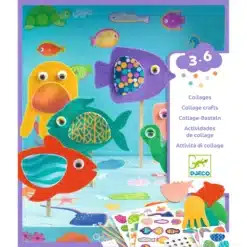 Djeco: Design by Kollázs műhely - Halszínjáték - Collage craft, Happy Aquarium