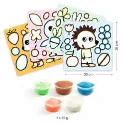 Djeco: Design by Színezés agyaggal - Csintalan kerti barátok - Air-dry clay coloring, Naughty Garden Friends Cikkszám: DJ00959