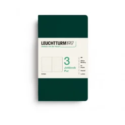 LEUCHTTURM1917 JOTTBOOK PUR A6 pontozott lapos- 3 db, forest green