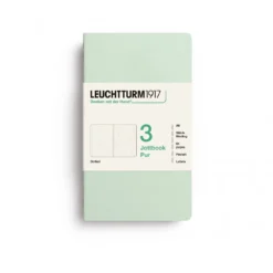 LEUCHTTURM1917 JOTTBOOK PUR A6 pontozott lapos- 3 db, mint green