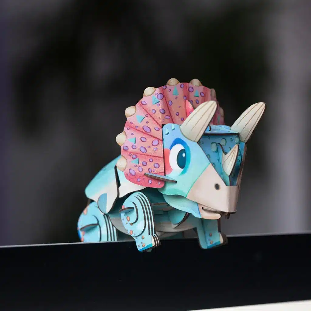 Hangot-ado-3D-allatos-puzzle-Triceratops-MierEdu-miniart-4 Hangot adó 3D állatos puzzle, Triceratops MierEdu