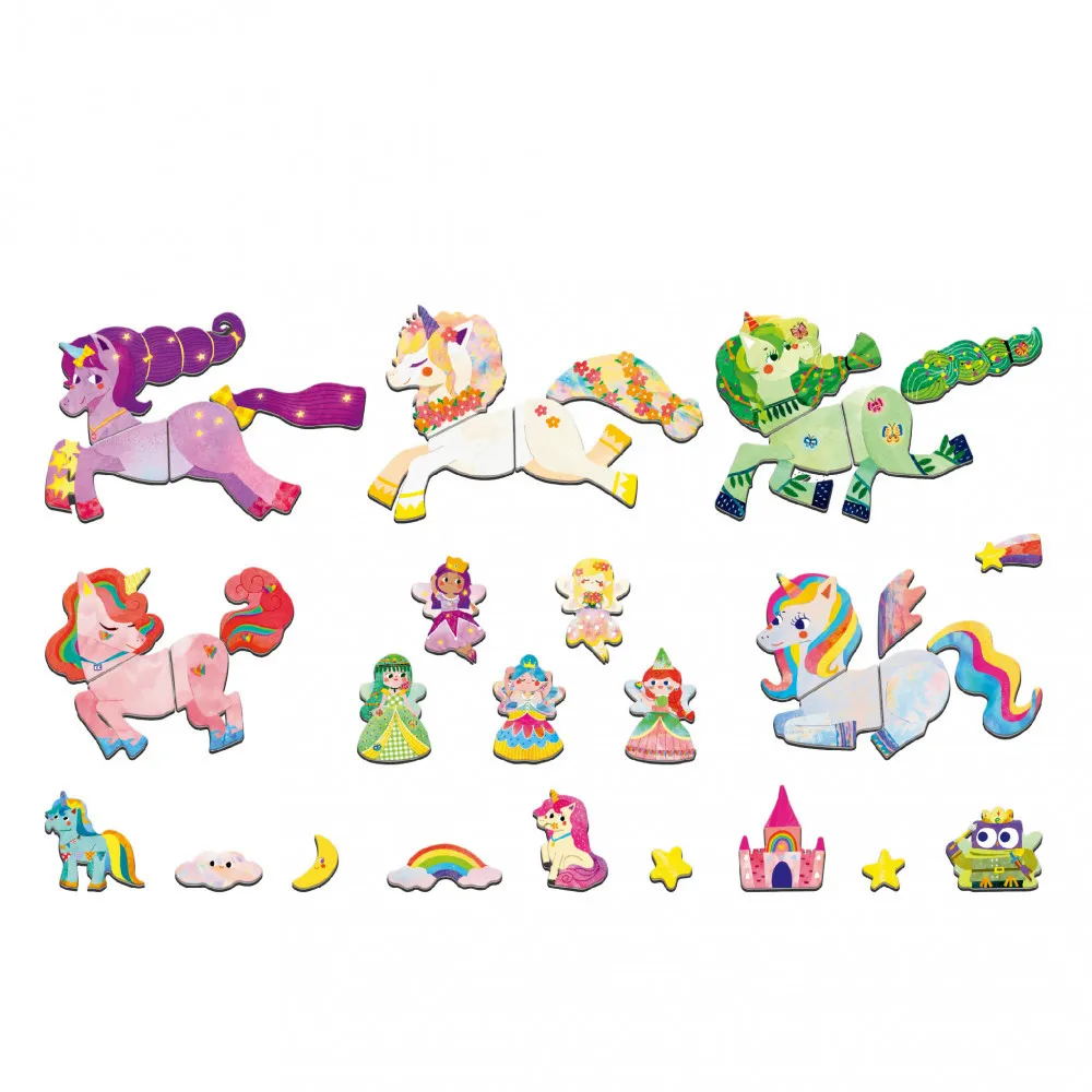 Magneses-puzzle-jatek-Unikornisok-MierEdu-2 Mágneses puzzle játék, Unikornisok MierEdu