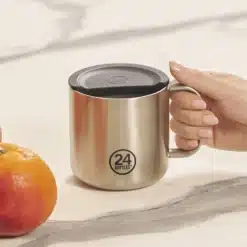 24BOTTLES CASA Mug 340ml rozsdamentes acél bögre, Brushed Steel