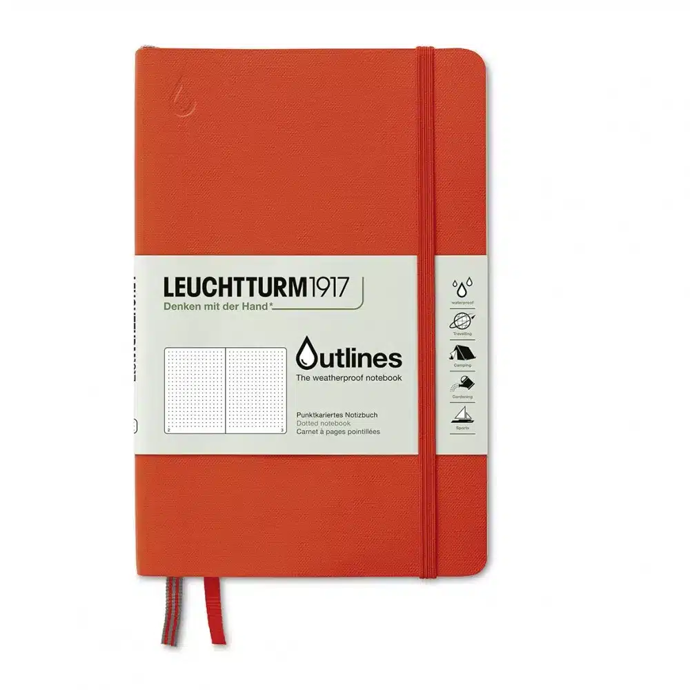 miniart-5leuchtturm1917-outlines-notebook-signal-orange-paperback-b6-dotted LEUCHTTURM1917 Outlines notebook pontozott lapos B6+, Signal Orange
